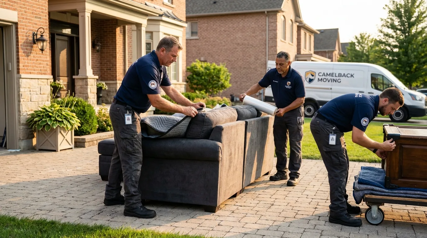 Large estate moving crew wrapping furniture in De Leon Springs, FL