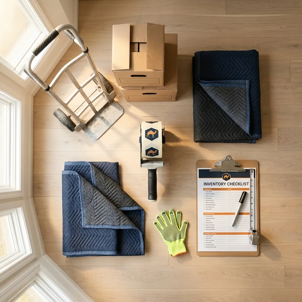 Professional moving supplies and packing materials layout for De Leon Springs residential relocations